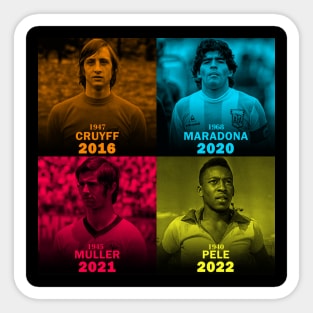 legends football Cruyff / Maradona / Muller / Pele Sticker